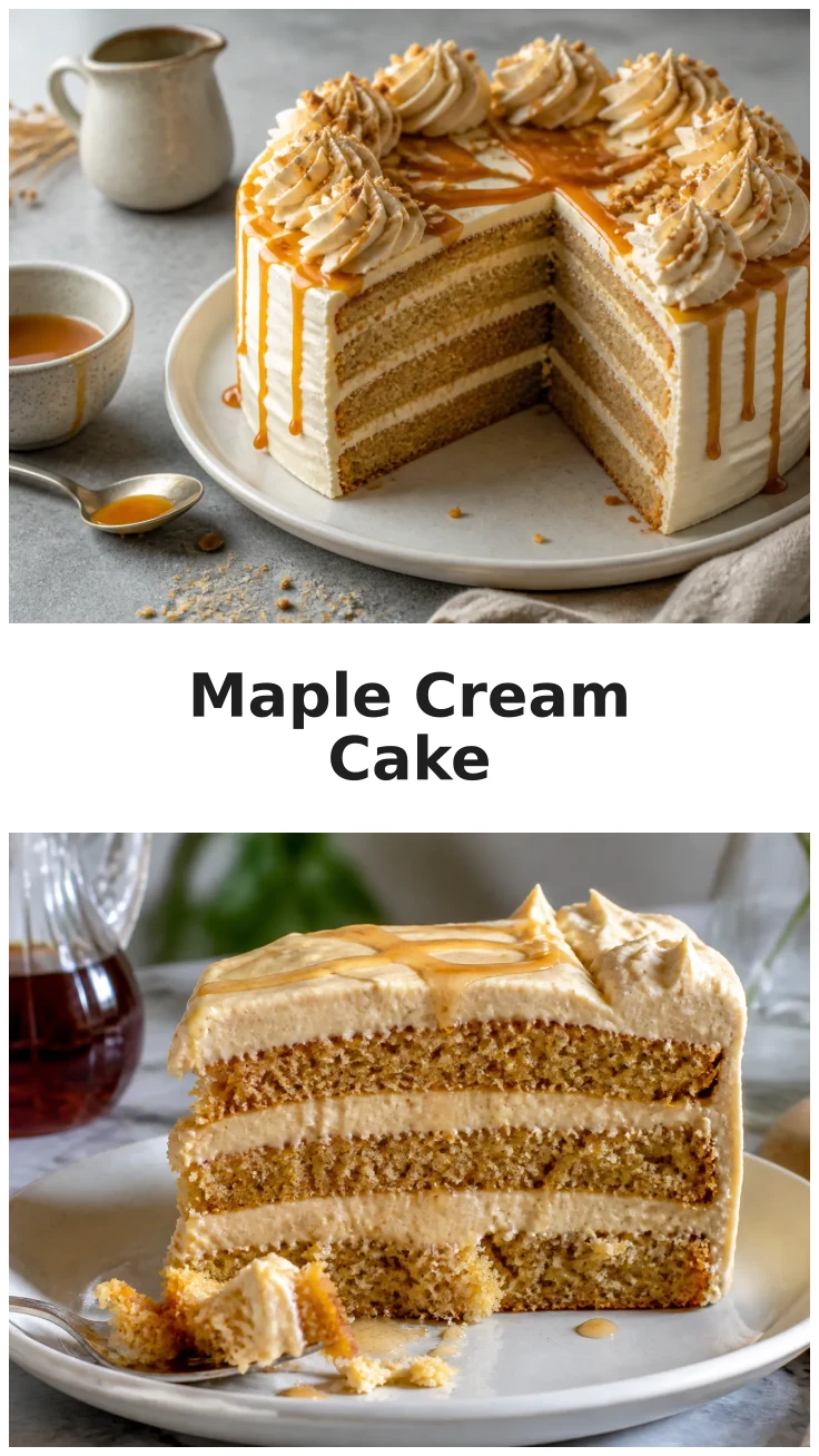 Delicious Maple Cream Cake with Creamy Fall Finish Delicious Maple Cream Cake with Creamy Fall Finish