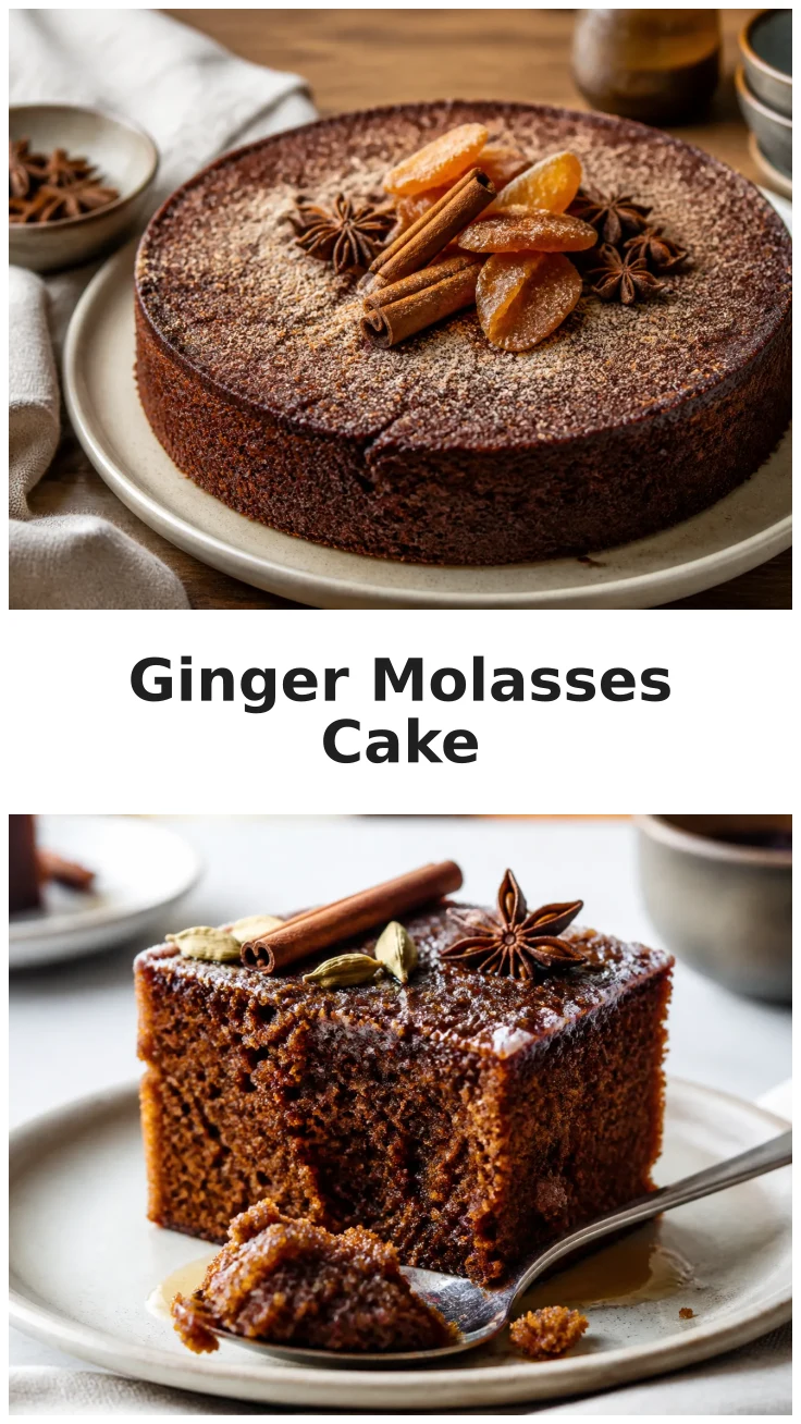 Ginger Molasses Cake with Cozy Holiday Spices Recipe Ginger Molasses Cake with Cozy Holiday Spices Recipe