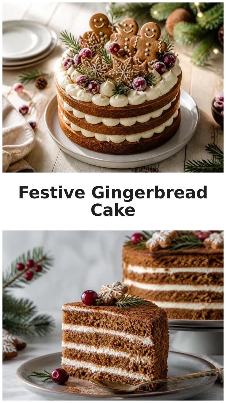 Gingerbread Layer Cake with Festive Holiday Finish Gingerbread Layer Cake with Festive Holiday Finish