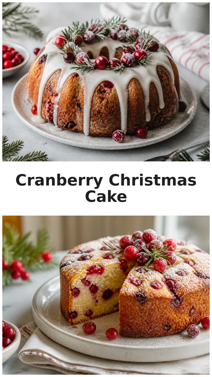 Cranberry Christmas Cake with a Festive Holiday Finish Cranberry Christmas Cake with a Festive Holiday Finish