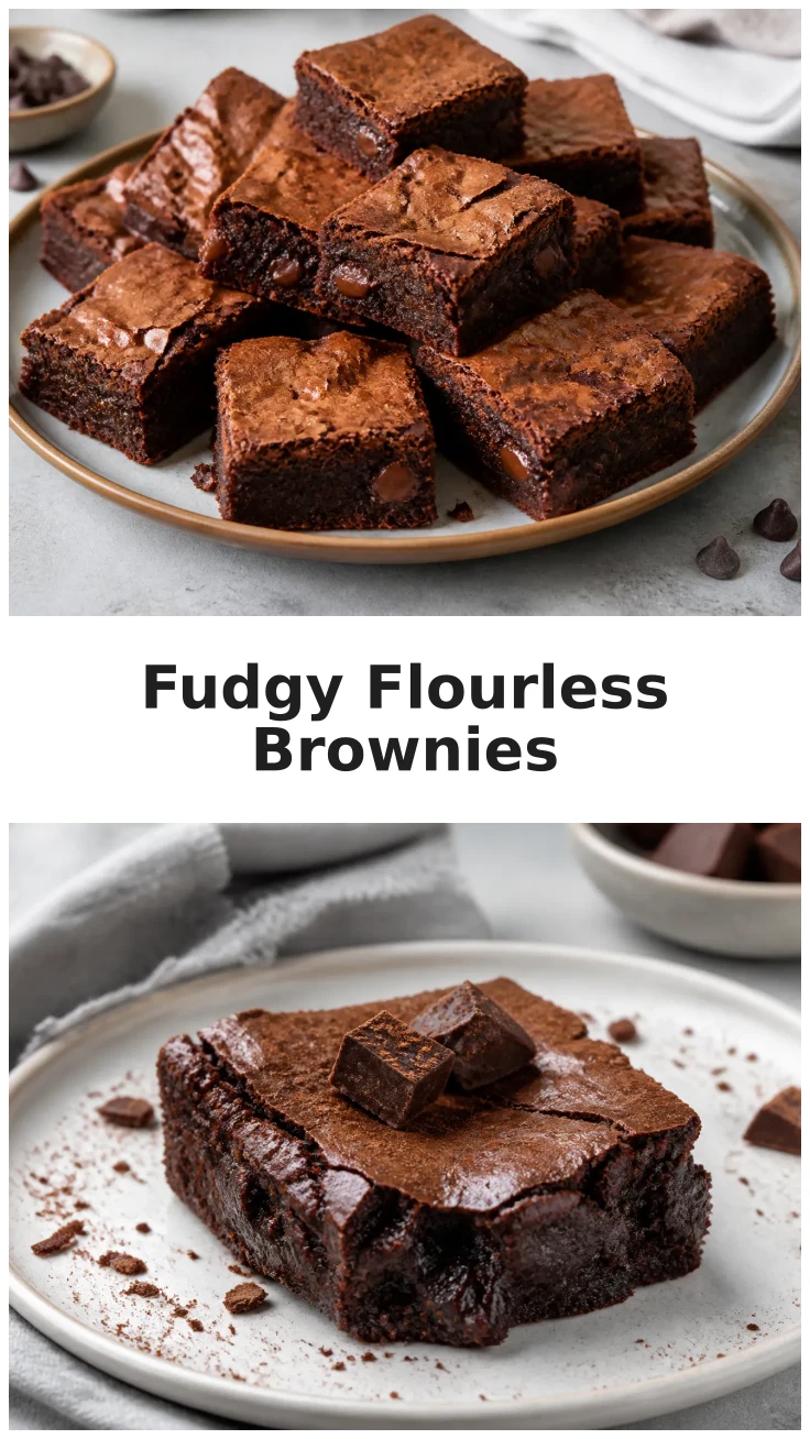 Flourless Brownies with a Rich Fudgy Center Recipe