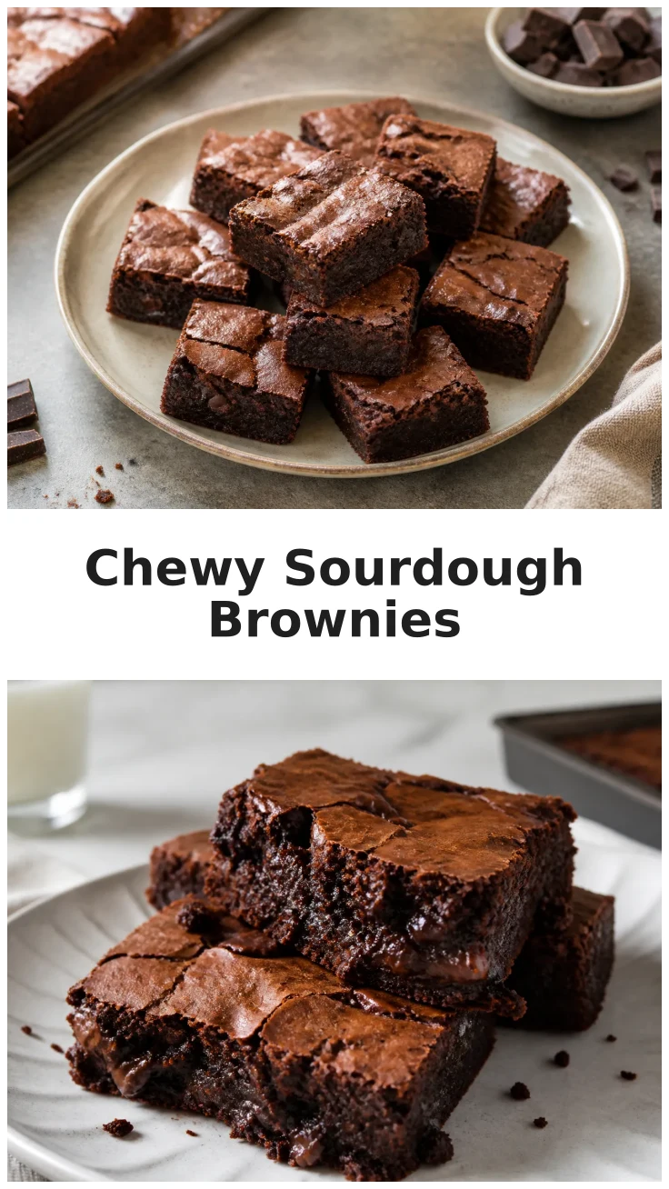 Sourdough Brownies with a Chewy Crackly Top Recipe