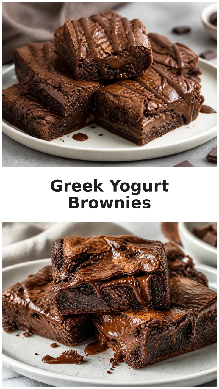 Indulge in Greek Yogurt Brownies with a Creamy Fudgy Center Indulge in Greek Yogurt Brownies with a Creamy Fudgy Center