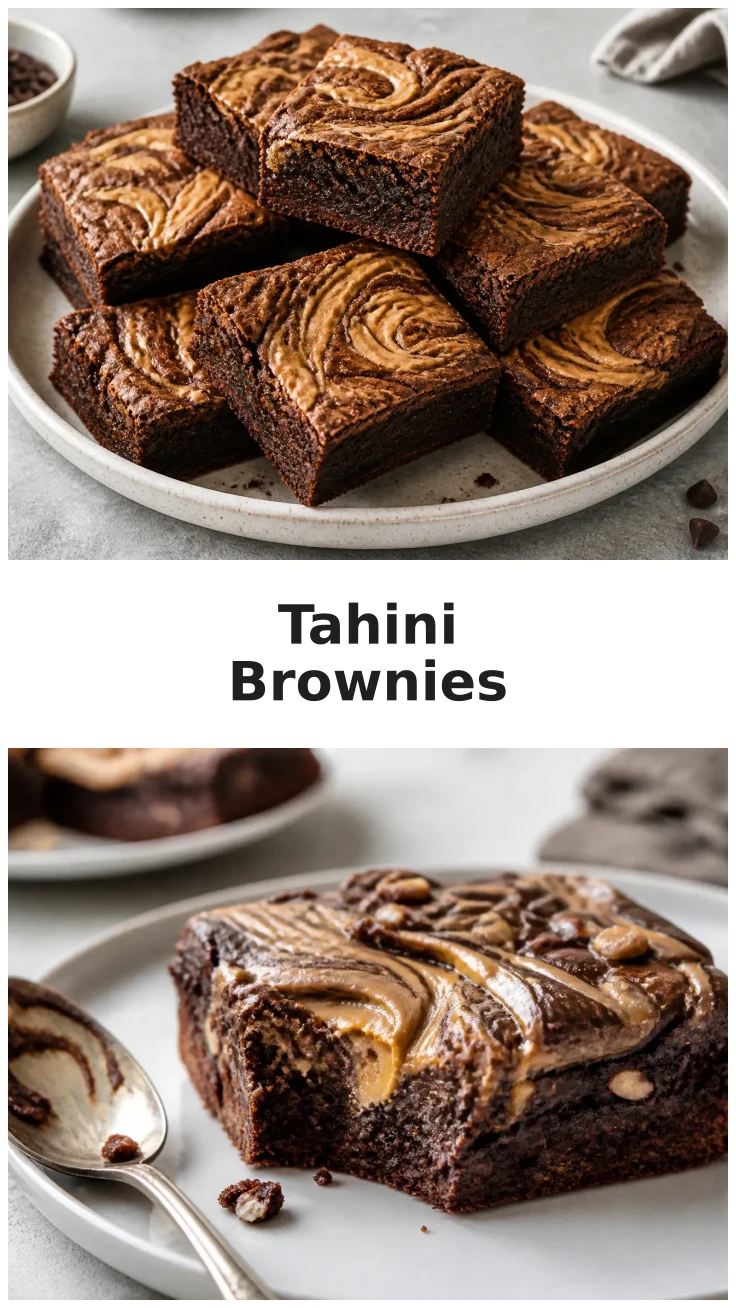 Decadent Tahini Brownies with Creamy Nutty Swirl