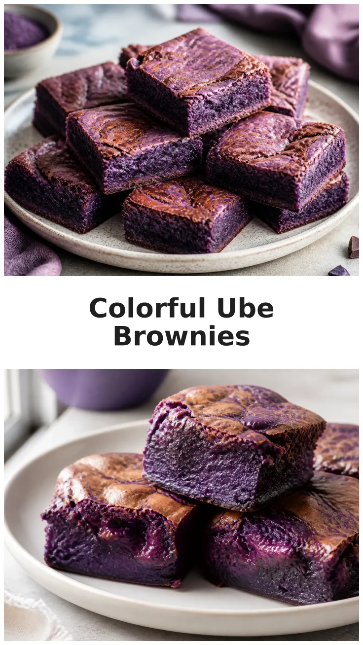 Colorful Ube Brownies with a Fudgy Center Recipe Colorful Ube Brownies with a Fudgy Center Recipe