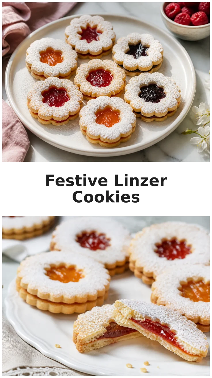 Delicious Linzer Cookies with Festive Jam Center Recipe Delicious Linzer Cookies with Festive Jam Center Recipe