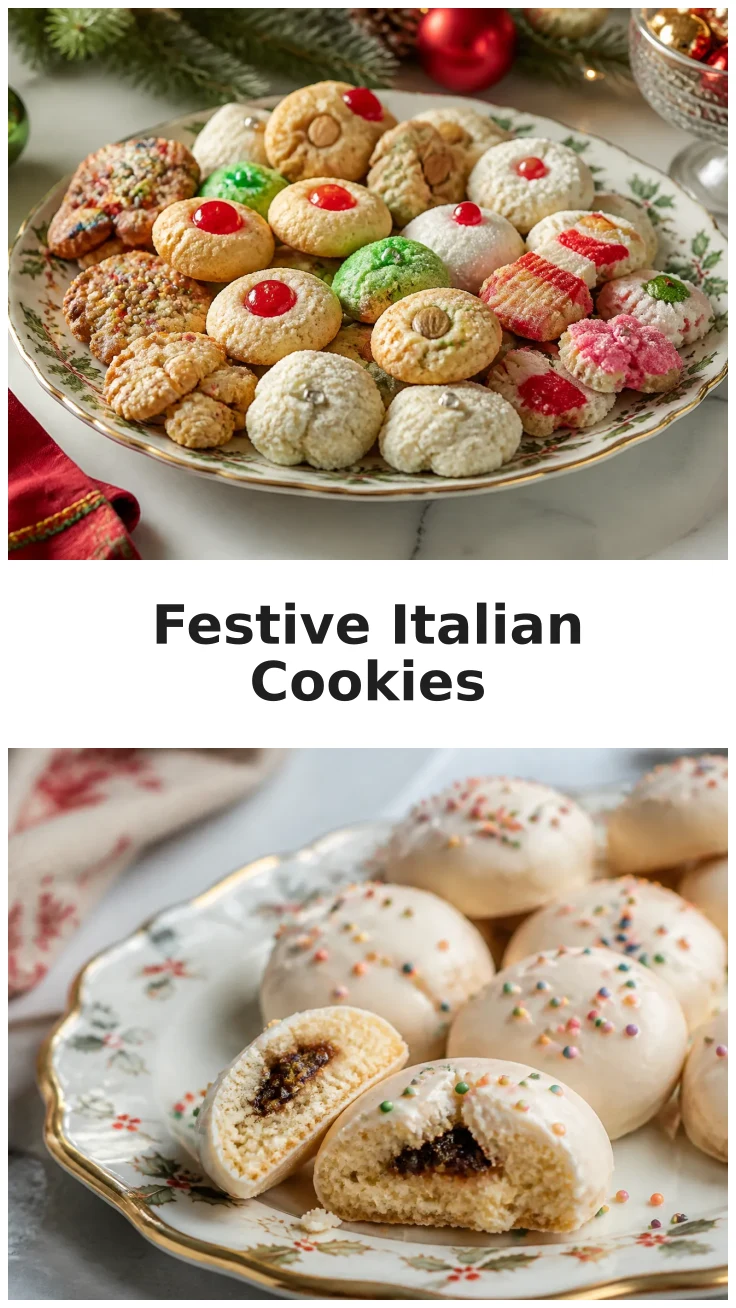 Italian Christmas Cookies with Festive Holiday Finish