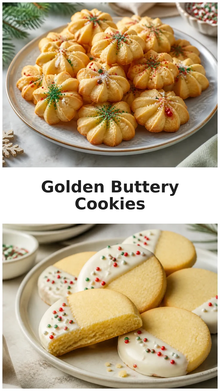 Christmas Shortbread Cookies with a Golden Buttery Finish