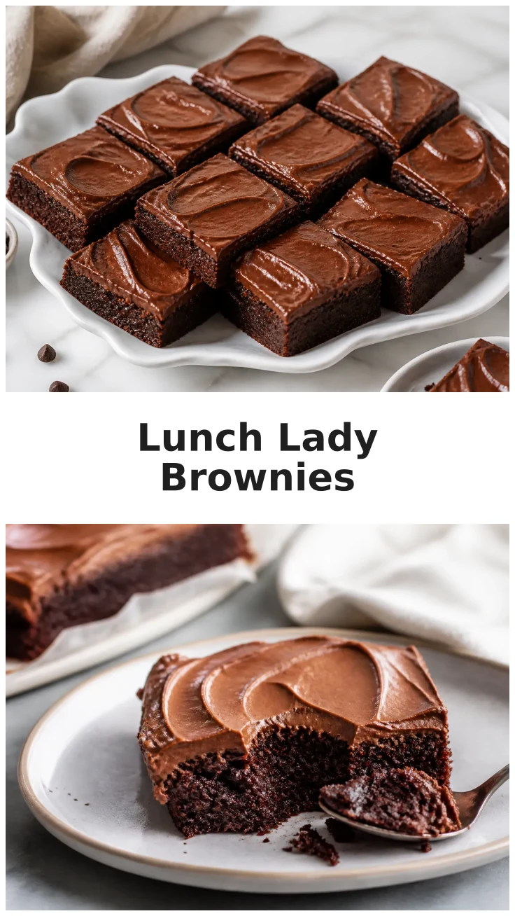 Lunch Lady Brownies with Classic Chocolate Frosting Recipe