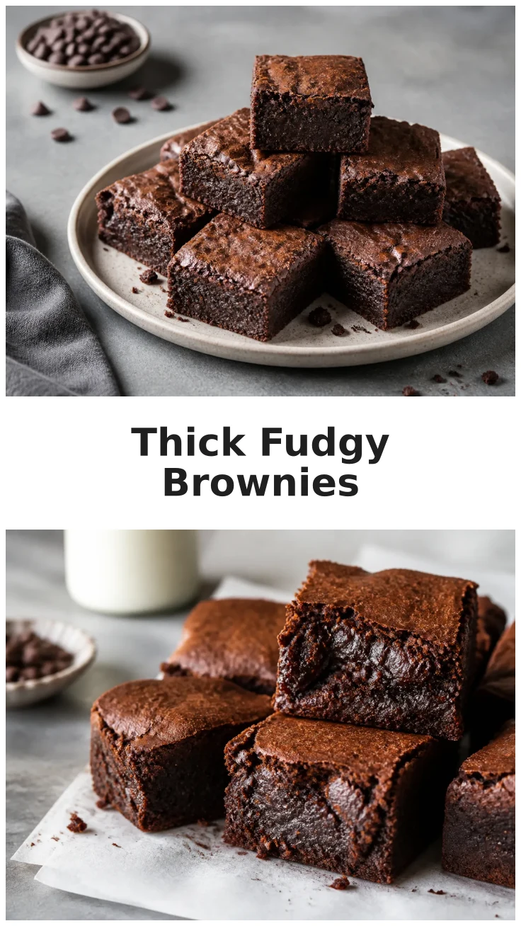 Bakery-Style Brownies with a Thick Fudgy Center Recipe