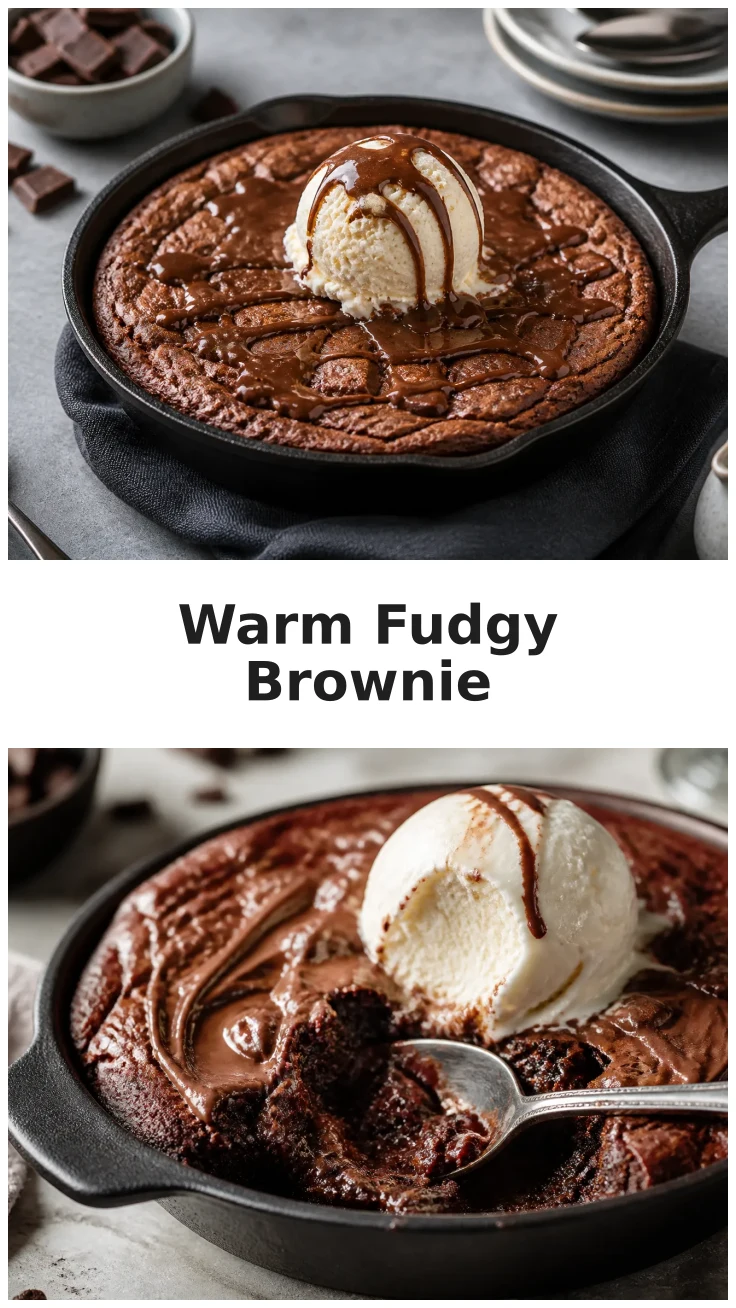 Skillet Brownie with a Warm Fudgy Center Recipe Skillet Brownie with a Warm Fudgy Center Recipe