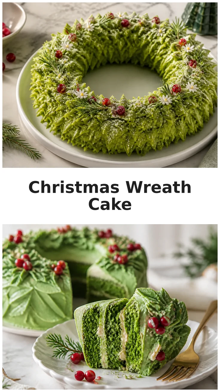 Festive Christmas Wreath Cake for Holiday Celebrations