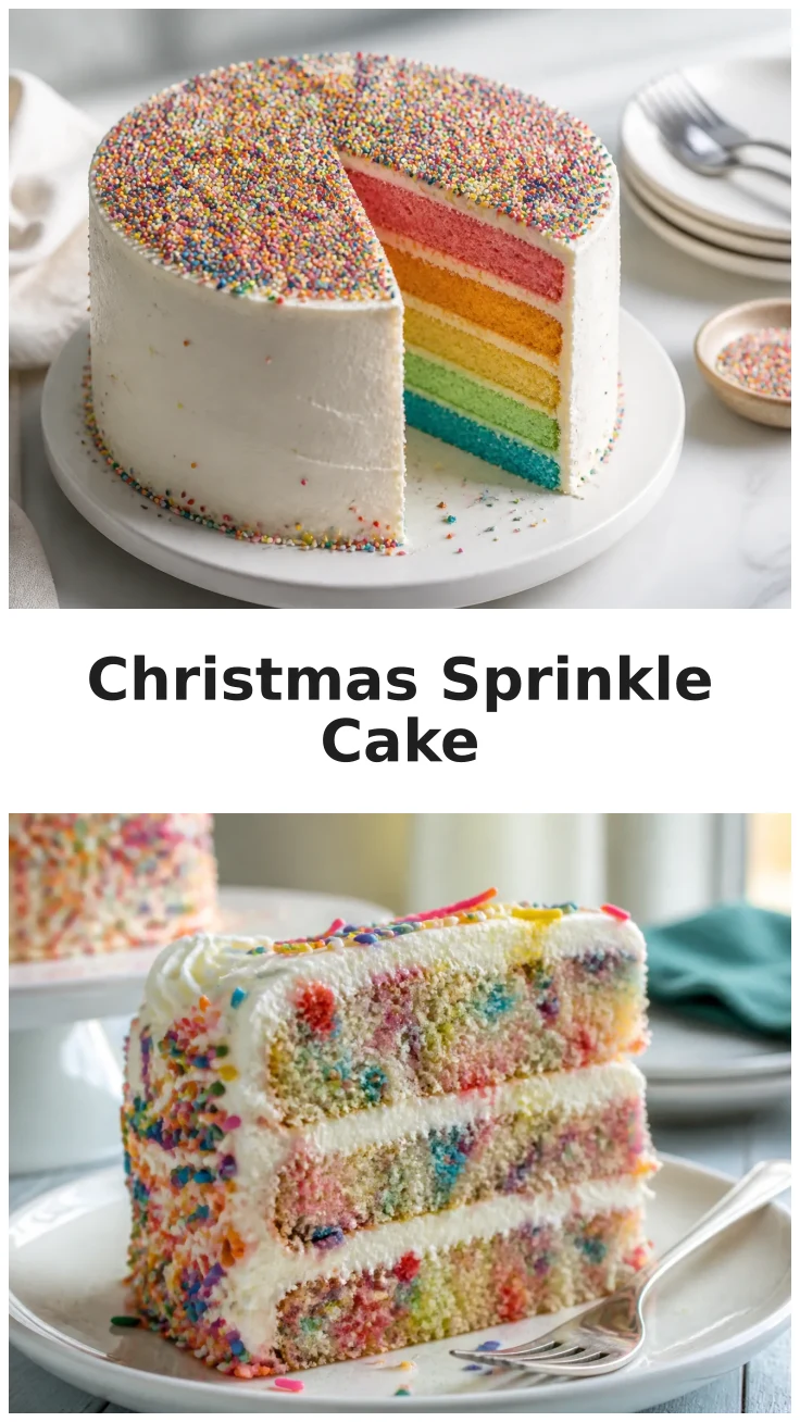 Colorful Christmas Sprinkle Cake for Holiday Celebrations