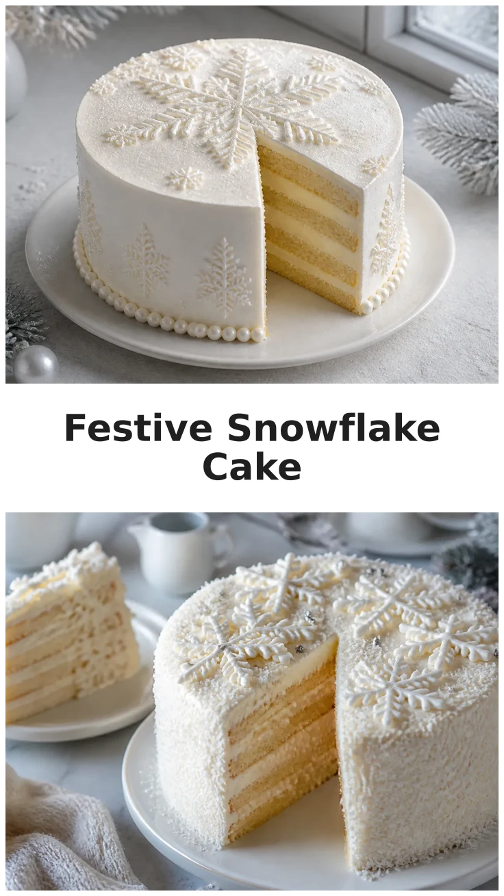Delightful Snowflake Cake with a Festive Winter Finish