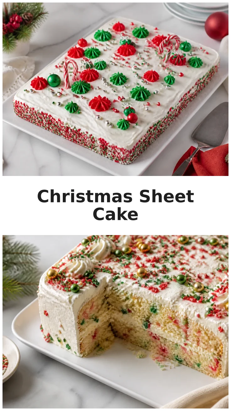 Festive Christmas Sheet Cake for Your Holiday Parties