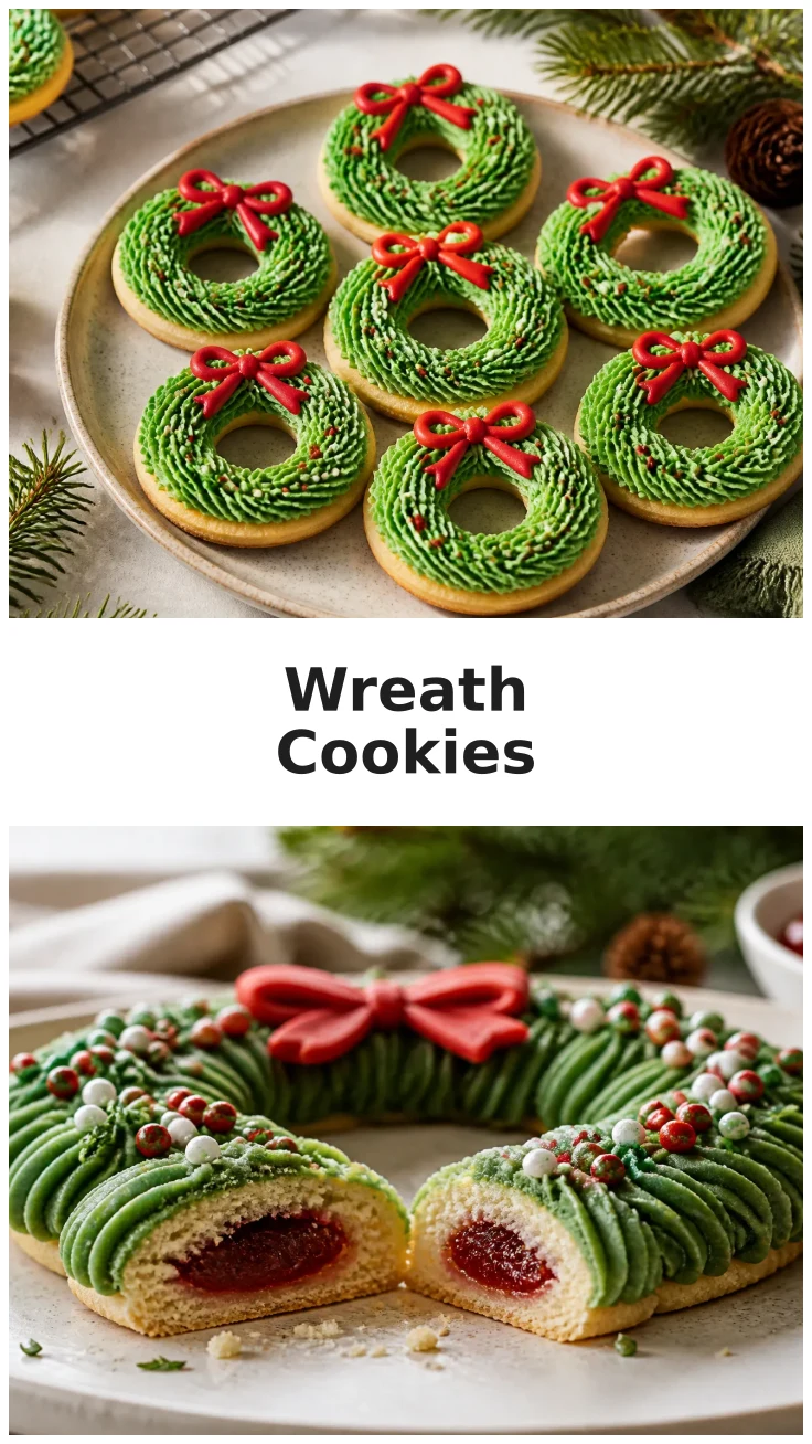 Colorful Wreath Cookies for Christmas Decorating Colorful Wreath Cookies for Christmas Decorating