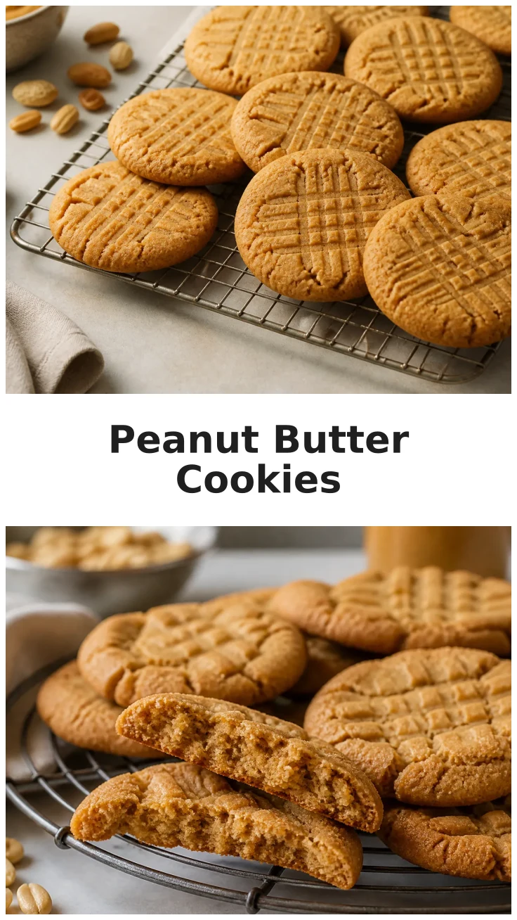 Three-Ingredient Peanut Butter Cookies with a Soft Chewy Center Three-Ingredient Peanut Butter Cookies with a Soft Chewy Center