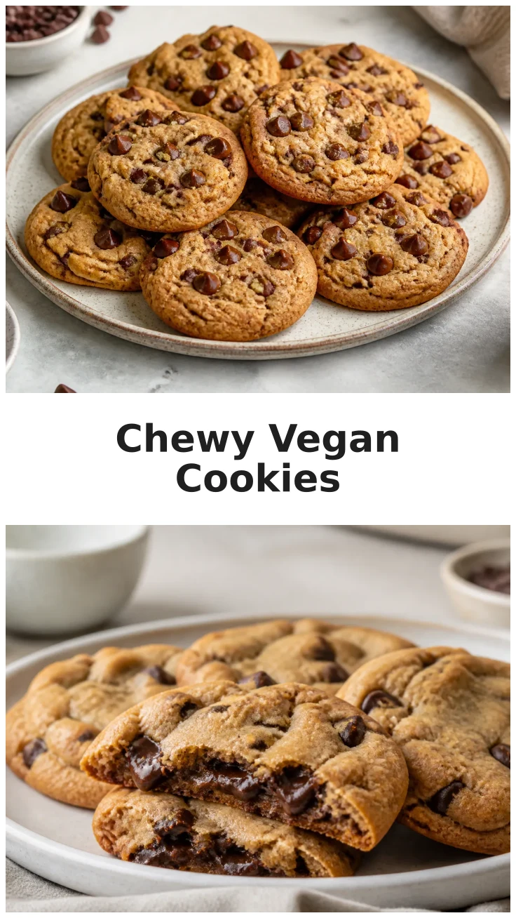 Vegan Chocolate Chip Cookies with a Soft Chewy Center Recipe Vegan Chocolate Chip Cookies with a Soft Chewy Center Recipe