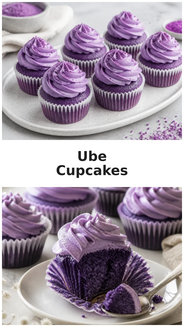 Colorful Ube Cupcakes with Soft Purple Crumb Recipe Colorful Ube Cupcakes with Soft Purple Crumb Recipe