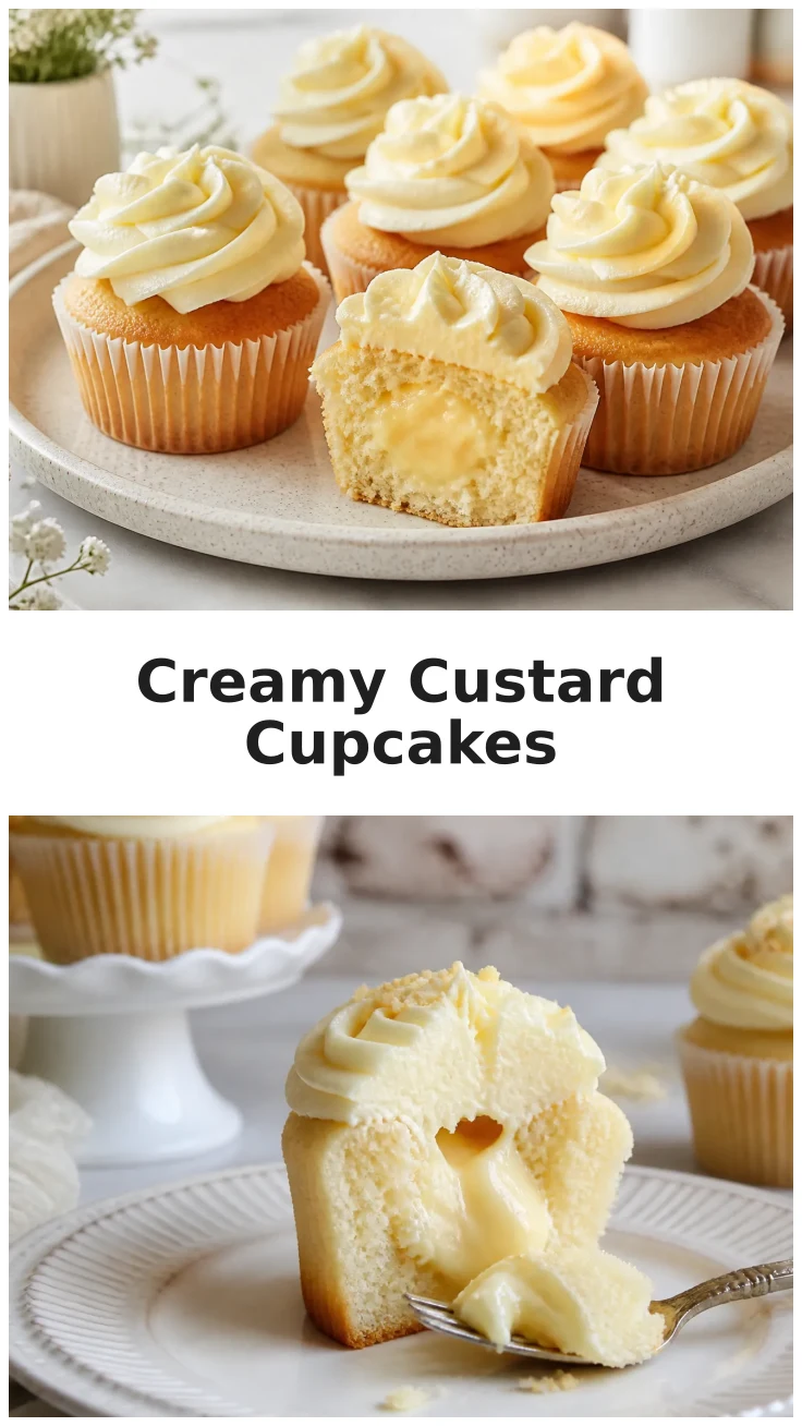 Vanilla Custard Cupcakes with a Creamy Center Recipe
