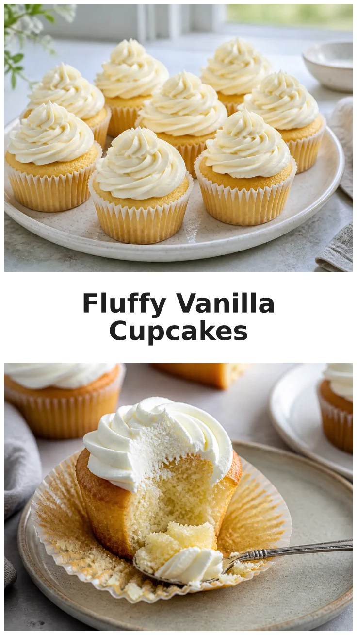 Small Batch Vanilla Cupcakes with a Soft Fluffy Crumb