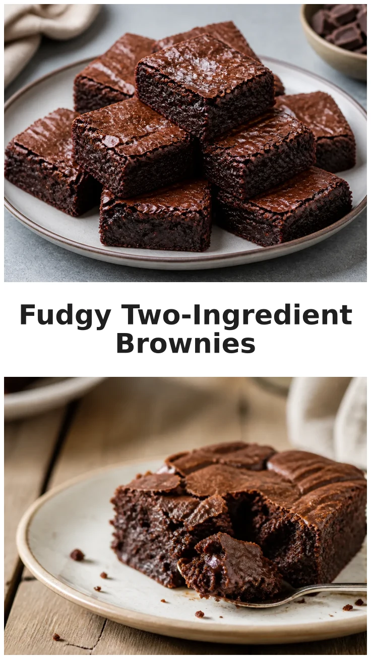 Two-Ingredient Brownies with a Fudgy Center Recipe Two-Ingredient Brownies with a Fudgy Center Recipe