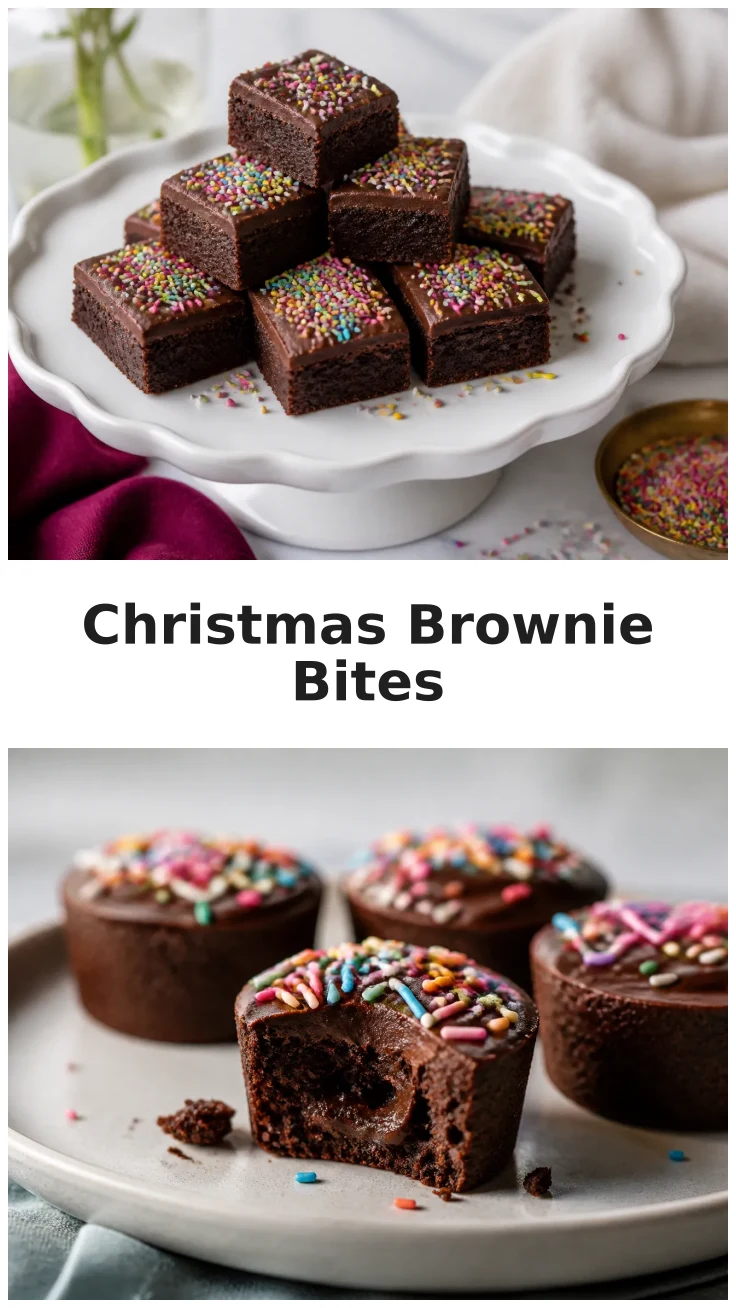 Festive Christmas Brownie Bites for Holiday Parties