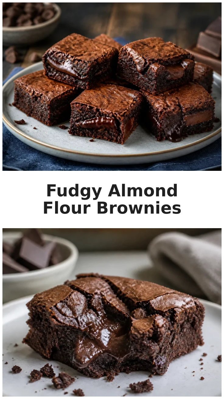 Almond Flour Brownies with Fudgy Chocolate Center Recipe