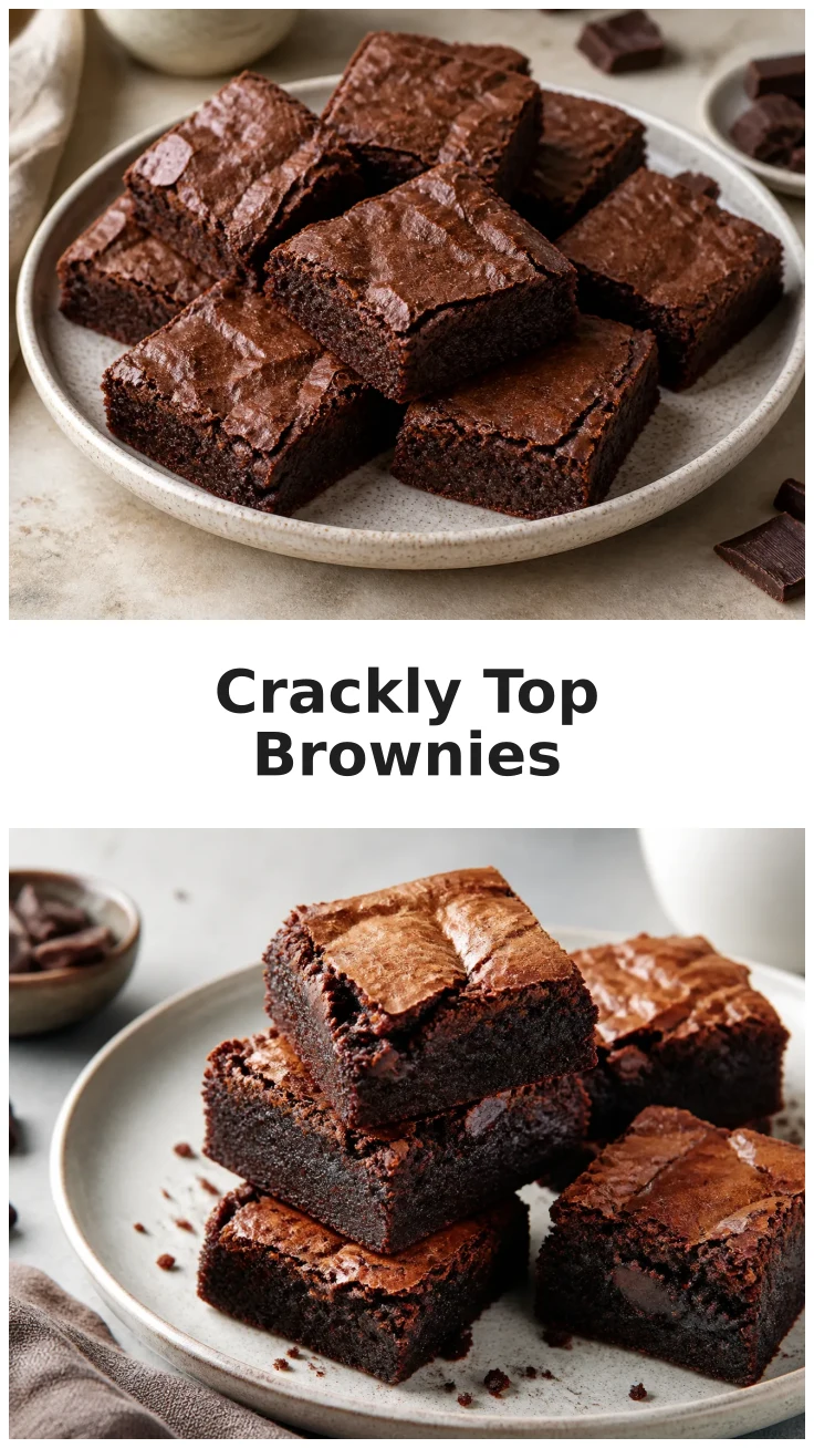Crackly Top Brownies with a Fudgy Center Recipe