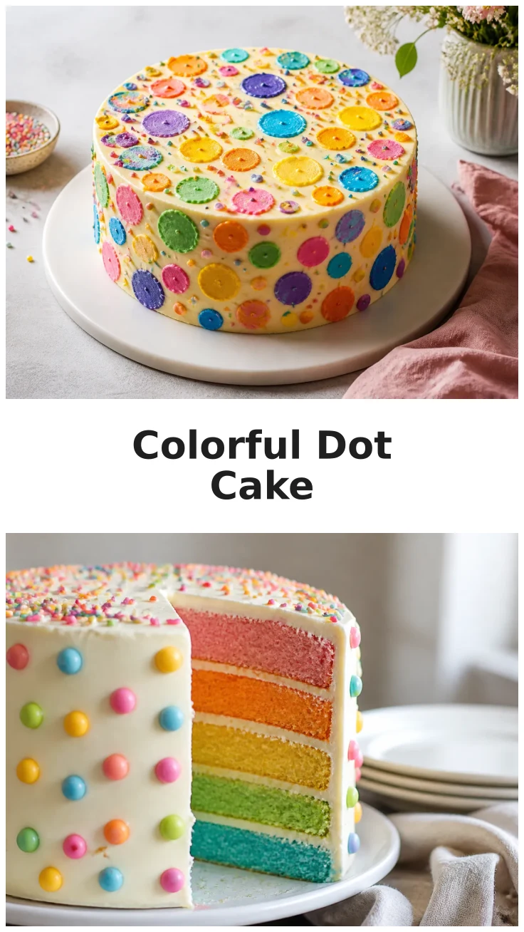 Colorful Dot Cake with a Playful Finish Recipe