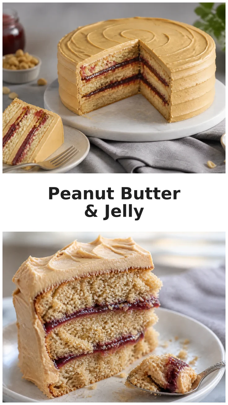 Peanut Butter and Jelly Cake with a Playful Finish