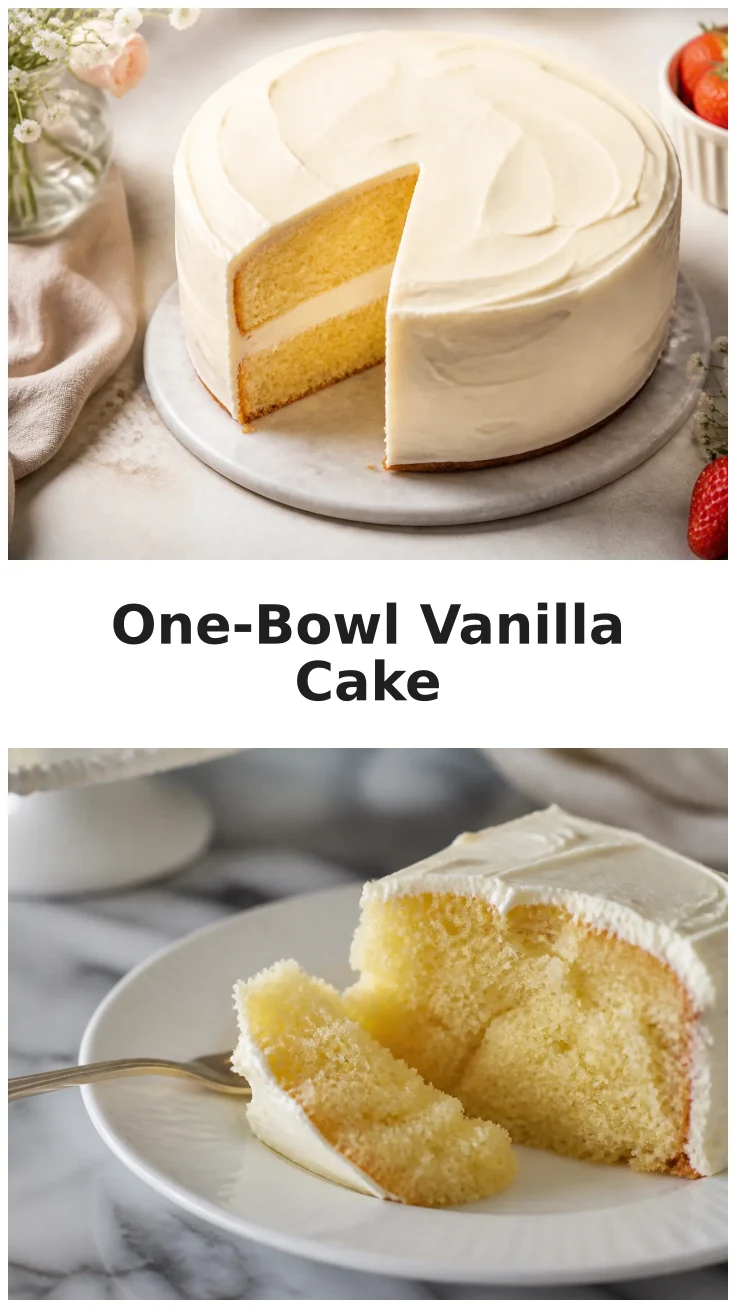One-Bowl Vanilla Cake with a Soft Fluffy Crumb Recipe One-Bowl Vanilla Cake with a Soft Fluffy Crumb Recipe