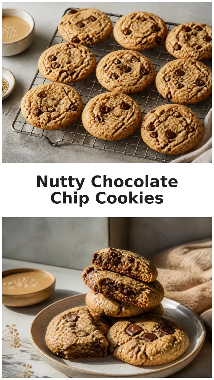 Tahini Chocolate Chip Cookies with Nutty Flavor Tahini Chocolate Chip Cookies with Nutty Flavor