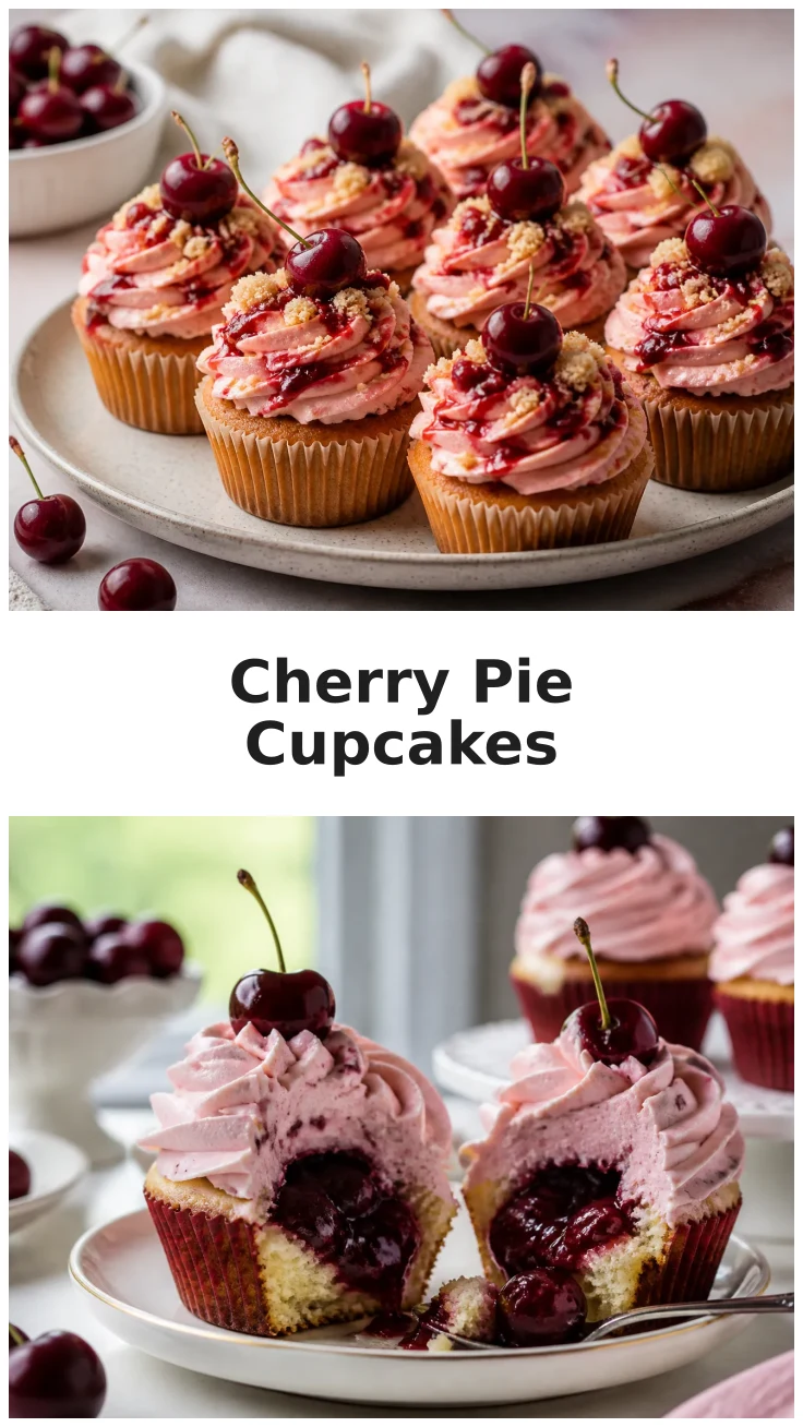 Cherry Pie Cupcakes with Juicy Filled Centers for Every Celebration