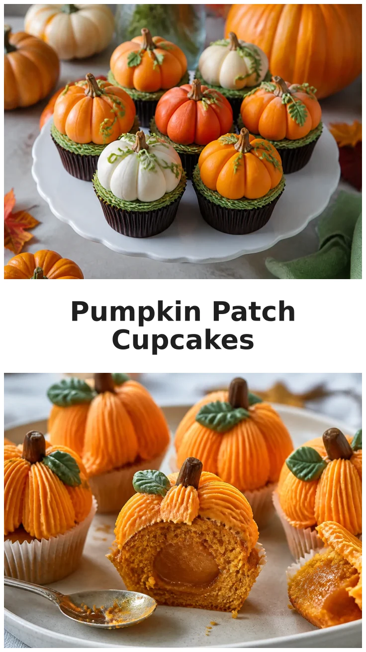 Colorful Pumpkin Patch Cupcakes for Fall Parties
